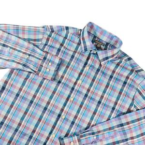 Peter Millar Summer Comfort Plaid Button Down Shirt Men's XL Performance Stretch